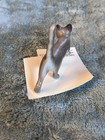 Hagen Renaker Walking Cat Figurine Miniature Gray Cat  03078 San Dimas Ca