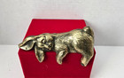 Vtg Brass Sleeping Bunny Rabbit Shelf Book Sitter Figurine