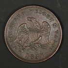 1837 Hard Times Token Half Cent Worth Of Pure Copper U s    Almost Uncirculated