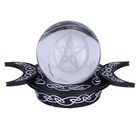 Celtic Triple Moon Pentagram Scrying gazing Ball With Stand 