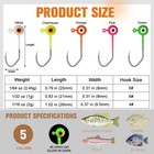 100pcs Round Jig Heads Fishing Hooks Crappie Bass Lures Tackle 1 64 1 32 1 16 Oz