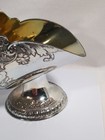 Vintage Sugar Scuttle With Scoop E p  Zinc Silver Plate Floral Ornate Design 