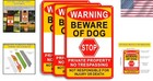 3 Pack Beware Of Dog Sign 8x12 Inches  Reflective Film  Anti-rust Aluminum Metal