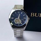 Bulova Surveyor Blue Dial Stainless Steel Men s Automatic Watch 96a275 42 Mm