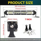 7inch Led Light Bar Slim Spot Flood Combo Work Suv Boat Offroad Driving Atv 4wd