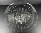  hc-107  Vintage Glass Pedestal Cake Plate Stand With Clear Dome Cover