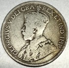 1917 Canada George V Silver Quarter 25 Cents  925 World Silver Coin - 5478