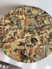 Hat Box Round Storage Decorative Victorian Children Print Travel Preowned L    k