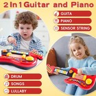 Toddler Guitar   Piano Toy For 2-5 Year Olds  2-in-1 Kids Electric Guitar Piano