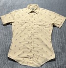 Vtg Sears Shirt Men M Short Sleeved  Button-up Ducks Preppy Sportswear 70s