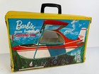 1965 Barbie Goes Travelin    Carrying Case Yellow Trim Mattel Vintage Doll Case