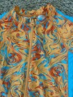 Swimzip Long Sleeve Romper Suit Swirl Orange And Blue Upf Sunsuit