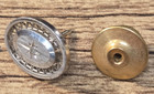 Vtg Lamode Sterling Silver Star W diamond Oval Filigree Tie Tack Lapel Pin