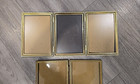 Vintage Mid Century Modern Hollywood Metal Photo Picture Frame 5x7 Double Triple