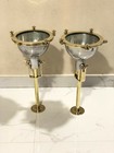 Set Of 2 Nautical Aluminium   Brass Pendant Light Vintage Marine Ceiling Lamp