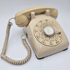 Vintage Rotary Phone Desk Dial Beige Western Electric Bell System 500 Mcm 60s