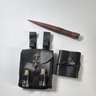 Vampire Hunting Costume Kit Black Leather Belt Pouch Bag W  Vial Holders Stake