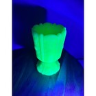 Fenton Uranium Glass Toothpick Holder     Strong Uv Glow Vintage Vaseline custard