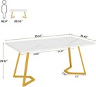 Gold Dining Dinner Table Modern White Dining Room Table With Golden Legs