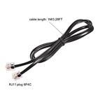 Phone Cord 3 28ft Telephone Cable Phone Line Cord Rj11 6p4c Plugs Black 3pcs