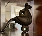 Antique Cast Iron Peacock Shutter Dog Authentic Farmhouse Architectural Hardware