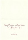 Vtg Christmas Greeting Card 7x5 Gold Leaf Wreath With Fruit   Gold Candles