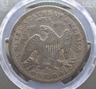 1869  p  Seated Liberty Silver Dollar  motto   1 Pcgs Fine Detail  602 Ecc c Inc