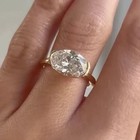 2ct Oval East-west Lab Grown Diamond Bezel Engagement Ring 14k Yellow Gold