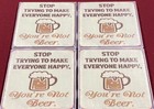 Set Of 4 Hilariously Funny Ceramic Table Waterproof Handmade Beer Coasters  