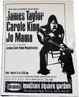 James Taylor  Carole King   Jo Mama Promo Flyer  march 10  1971 - New York 
