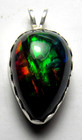 Native American 22ct Rainbow Play Natural Ethiopian Welo Black Fine Opal Pendant