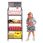 4 Tiers Retail Shop Display Rack Market Shelf Fruit Vegetable Snack Basket Black