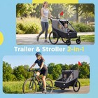 2 In 1 Kids Bike Trailer   Stroller For 1-2 Children  Foldable  Gray