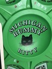Vintage Michigan Rummy Tray Green Plastic Black Cat Mid Century 1960s Transogram