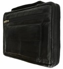 New Large Black Genuine Leather Bible book Cover Case Zippered Organizer