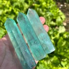 70-80mm Natural Green Fluorite Stone Quartz Crystal Point Healing Reiki Wand 1pc