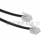 2 Pack Lot - 100ft Telephone Line Cord Cable 6p4c Rj11 Dsl Modem Fax Phone Black