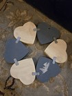 Vintage Handmade Blue   White Wood Heart Wreath 80 s 90 s Decore Farmhouse Chic
