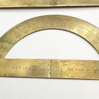 Antique Vintage Brass Drafting Protractor Tools Esa London England - Lot Of 3 -