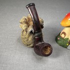 Estate Collectible Tobacco Smoking Pipe  Poker Shape W  Drawstring Pouch
