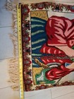 Estate Sale Rug Wall Hanging Rug Wool 22 wx33 l Handwoven Woman Wheat Basket Per