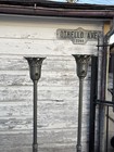 Pair Of Antique Floor Lamps Art Deco Cast Iron Torchiere Ornate  No Glass Shade