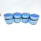 Bosmarlin 4-pack 17 Oz Ceramic Stoneware Coffee Mugs Blue Drip Glaze Nib