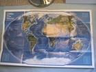 The World   The World Satellite Map National Geographic 2010