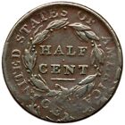 1809 6 C-5 R-1 Double Struck Classic Head Half Cent Coin 1 2c