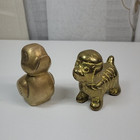 Vtg Solid Brass Poodle Puppy   Hollow Brass Duckling 3 