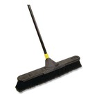 Quickie Bulldozer Smooth Pushbroom  Split Tip Tampico Bristles  Black  2 pack