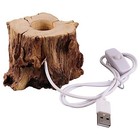  Wooden Stump Shaped Led Light Base With Usb Charging For Crystal Ball 