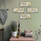 4 Pcs Farmhouse Yellow Bathroom Wall Decor Floral Flowers And Yellow Daisy