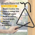 12   Triangle Dinner Bell Cast Iron Bell With Hanger   Striker Ringer Outdoor   